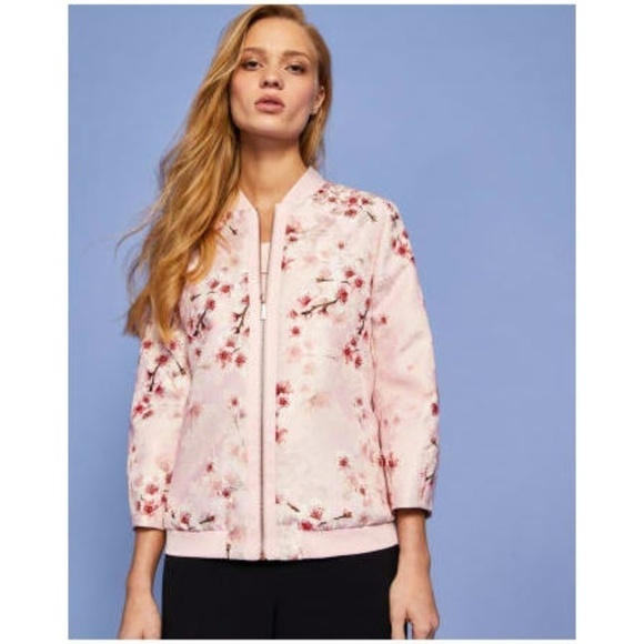 Ted Baker London Jackets & Blazers - 💕TED BAKER LONDON💕 Llelah Bomber Jacket Bird & Blossom Print Embroidered 6 NWT